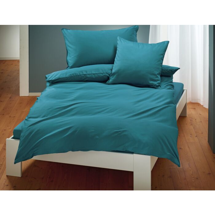 Satin Bettwäsche unifarben mit Biese