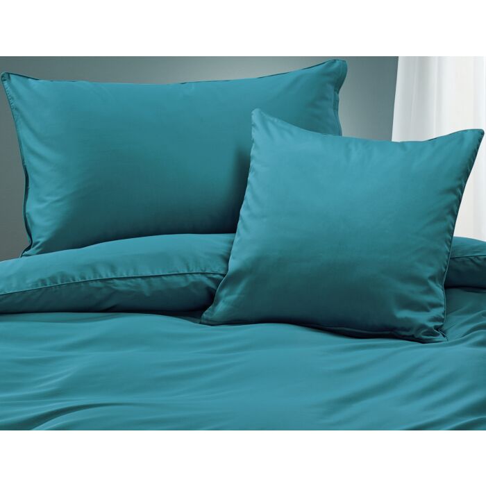 Satin Bettwäsche unifarben mit Biese