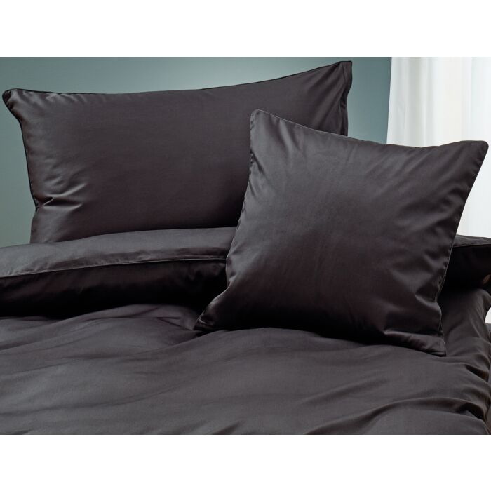 Satin Bettwäsche unifarben mit Biese