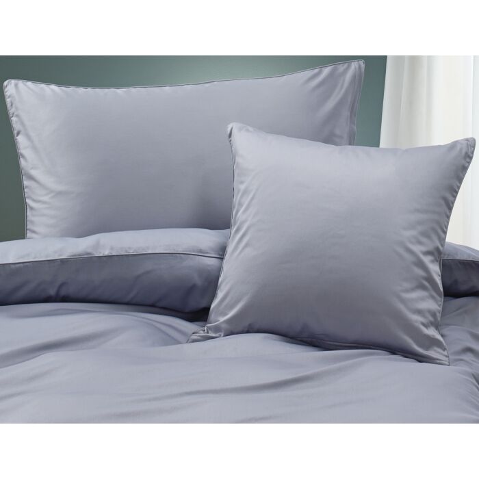 Satin Bettwäsche unifarben mit Biese