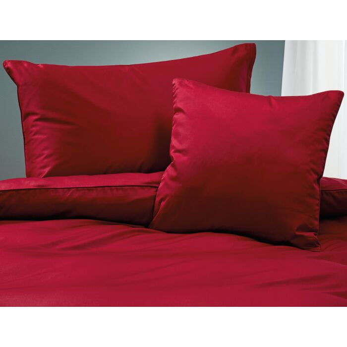 Satin Bettwäsche unifarben mit Biese
