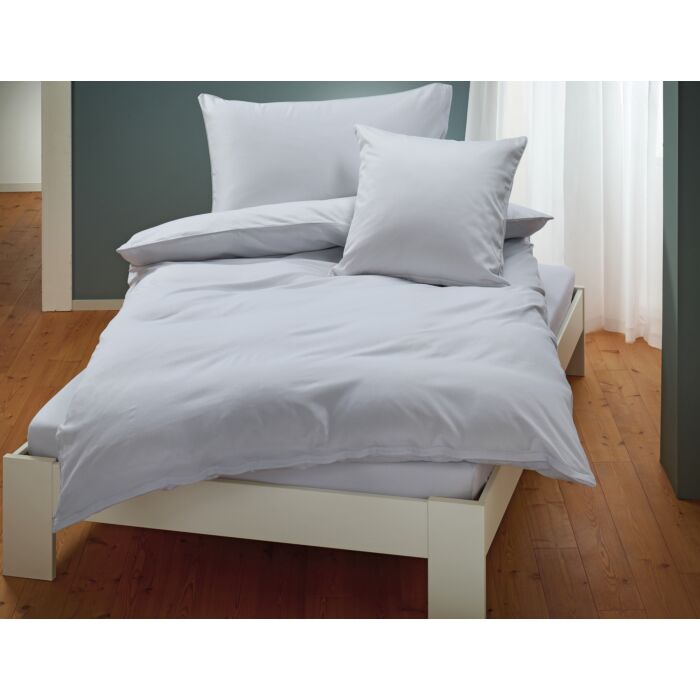 Satin Bettwäsche unifarben mit Biese