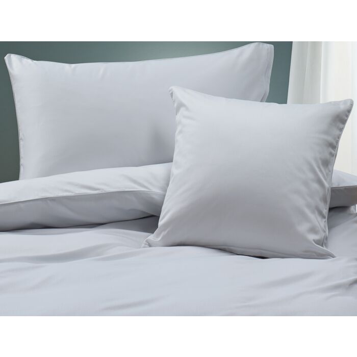 Satin Bettwäsche unifarben mit Biese