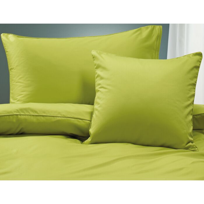 Satin Bettwäsche unifarben mit Biese