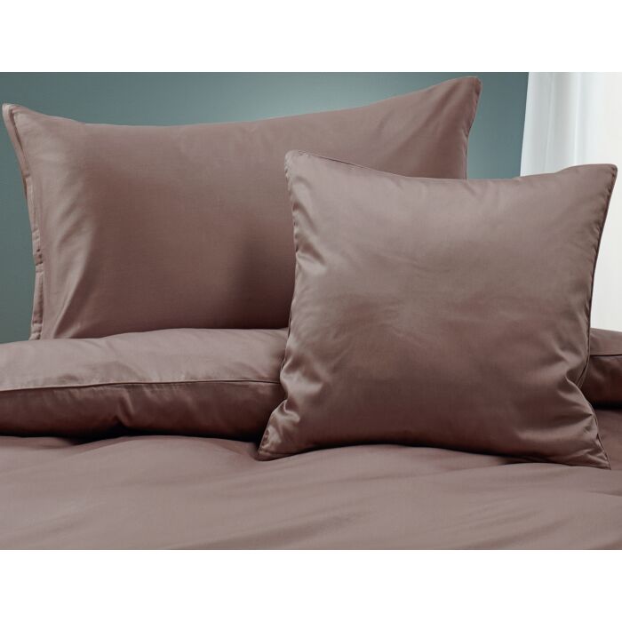 Satin Bettwäsche unifarben mit Biese