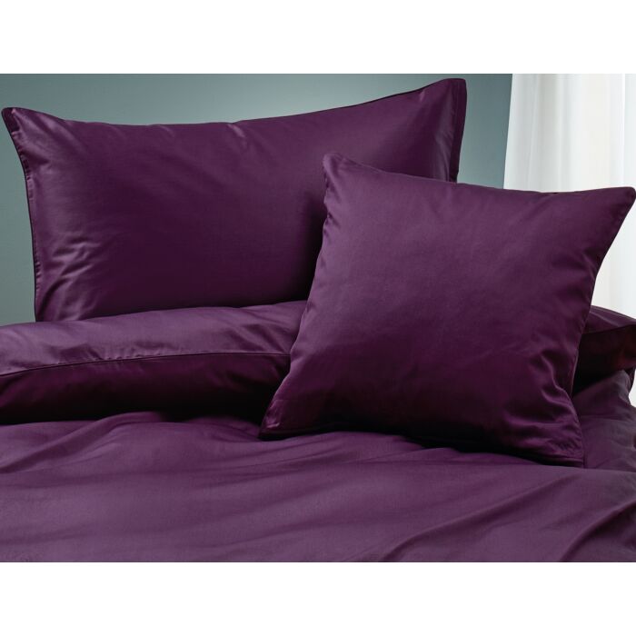 Satin Bettwäsche unifarben mit Biese