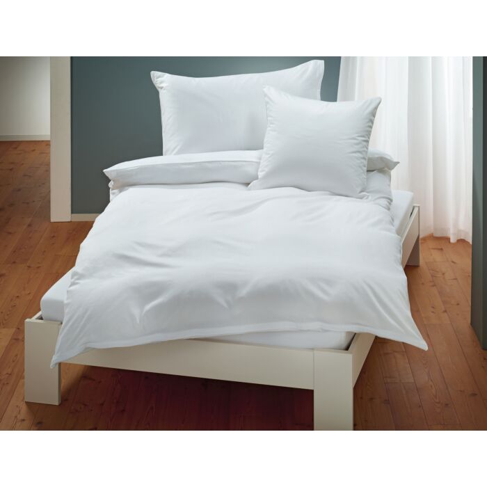 Satin Bettwäsche unifarben mit Biese