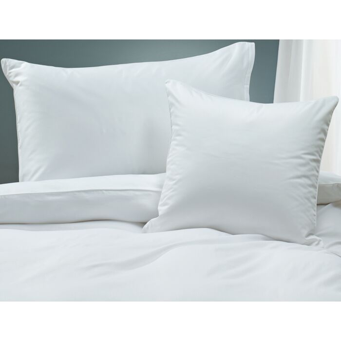 Satin Bettwäsche unifarben mit Biese