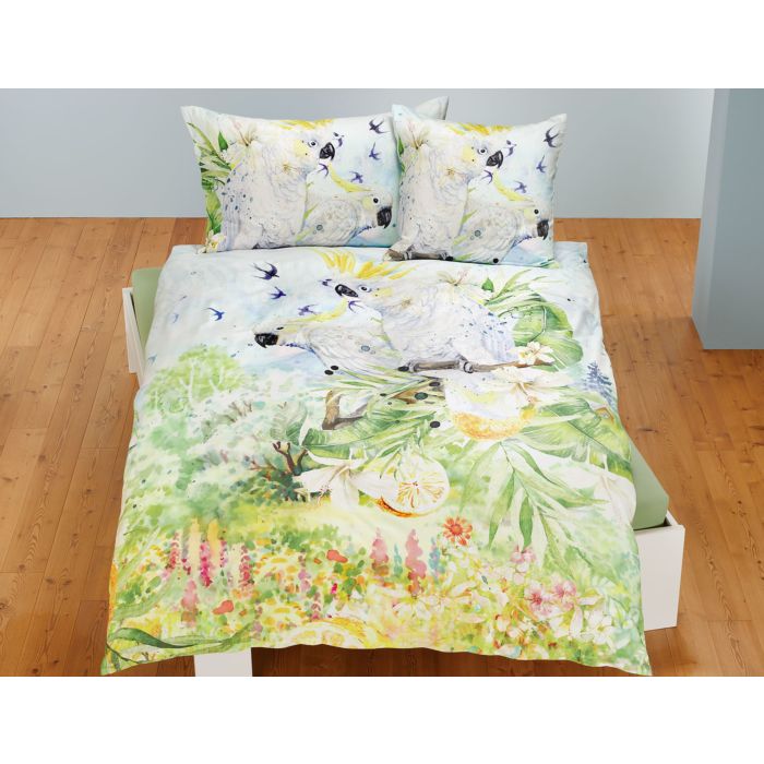 Bettwäsche mit Kakadu auf Zitronenast sitzend main product photo