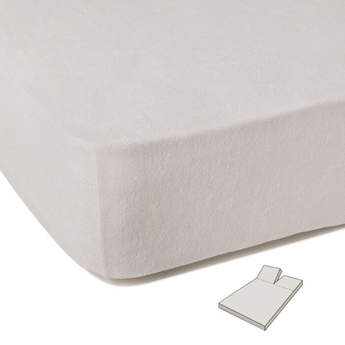 Frottee-Fixmolton für Boxspringmatratzen mit Kopfteil-Einschnitt